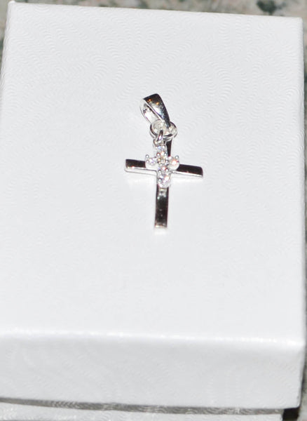 925 Sterling Silver Cross Pendant with Dangling Free Floating Cross 26mm - Jewelryland.com
