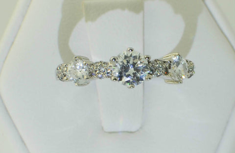 Sterling Silver Cubic Zirconia Band CZ Ring with Rhodium Anti Tarnish - 6mm - Jewelryland.com