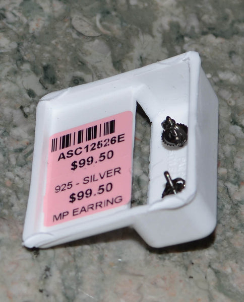 Sterling Silver 6mm Black CZ Stud Earrings with Black Micropave Accent Stones - Jewelryland.com