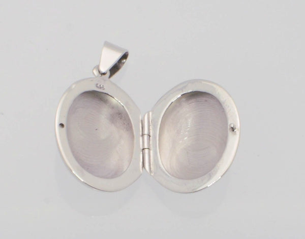 Locket Pendant Flower Picture Holder .925 Sterling Silver 30mm - Jewelryland.com
