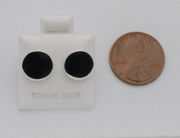 Flat Circle Stud Earrings .925 Sterling Silver HIGH Polish NOT BLACK 11mm Large - Jewelryland.com