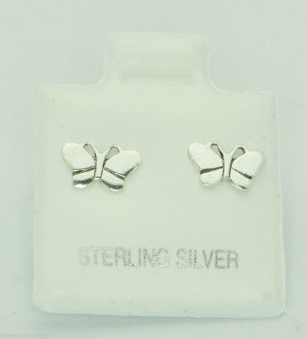 Sterling Silver Butterfly Stud Earrings Petite -Mini 5mm - Jewelryland.com