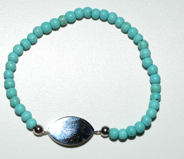 Evil Eye Bracelet Turquoise Beads Mother of Pearl Lucky Eye Handmade Jewelry - Jewelryland.com