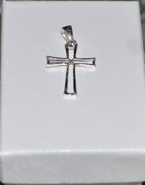 925 Sterling Silver Cross Pendant 28mm Open Design - Jewelryland.com