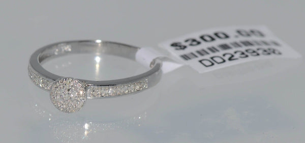 Sterling Silver .15ct Genuine Diamond Micro Pave Ring Size 7 - Jewelryland.com