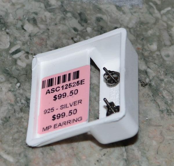 Sterling Silver Black Cubic Zirconia Stud Earrings Yellow Micropave CZ Accents - Jewelryland.com