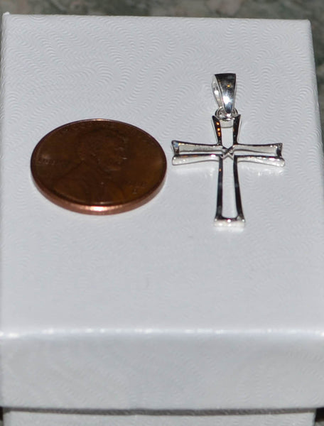 925 Sterling Silver Cross Pendant 28mm Open Design - Jewelryland.com
