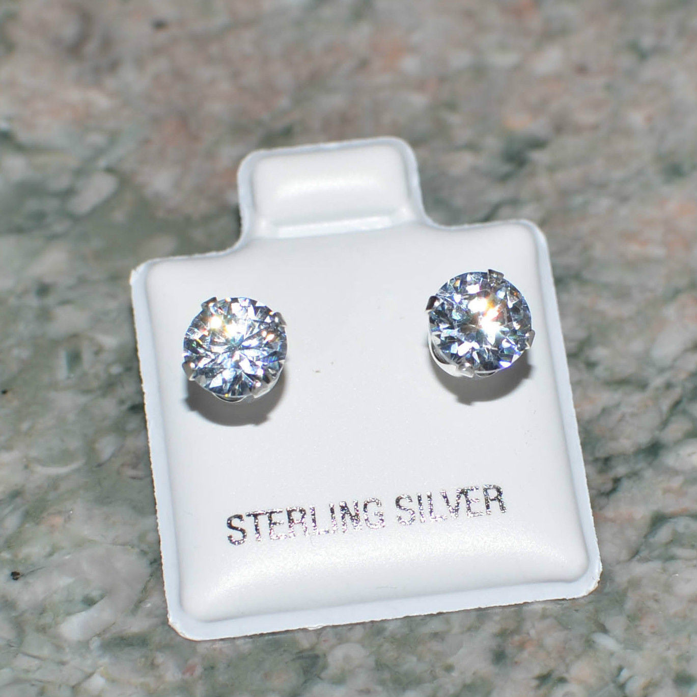 925 Sterling Silver Gemstone Rhinestone Small Charms Earring