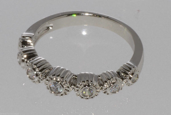 Sterling Silver 7 Stone Cubic Zirconia Band Cocktail Ring AAA Grade Clear CZ - Jewelryland.com