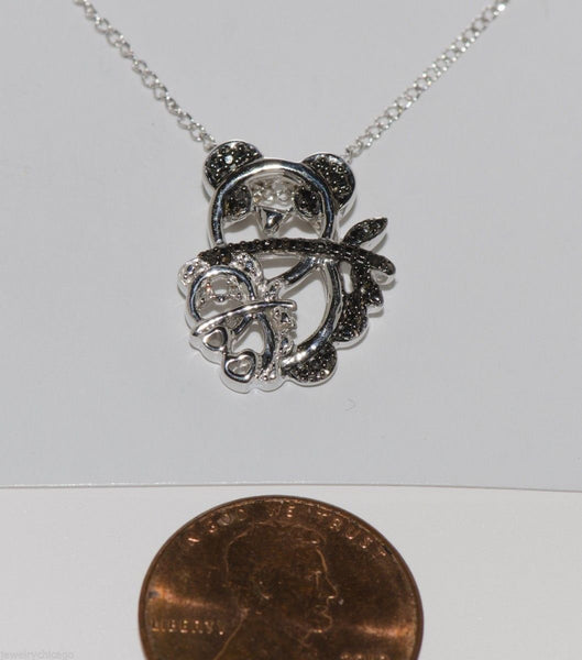 925 Sterling Silver Diamond Koala Bear Pendant Necklace .05ct, 18" chain - Jewelryland.com