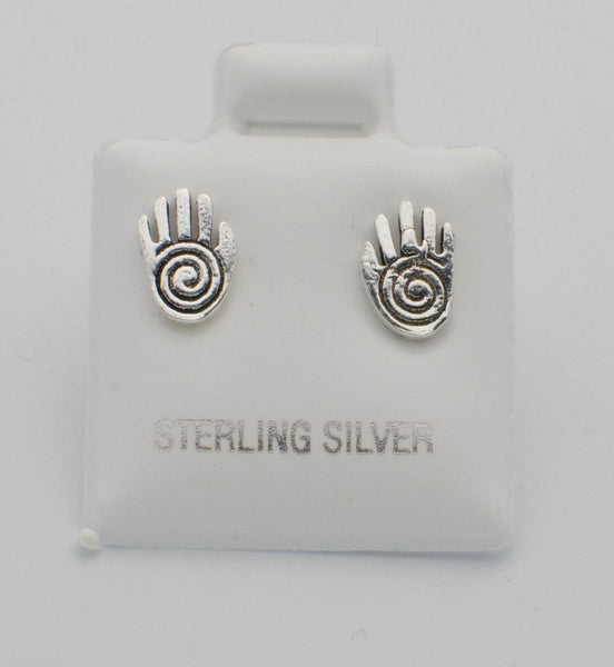 Hand of God Earrings Petite Studs 925 Sterling Silver 9mm - Jewelryland.com