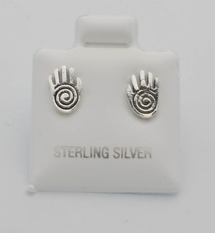 Hand of God Earrings Petite Studs 925 Sterling Silver 9mm - Jewelryland.com
